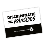 Raamsticker Discriminatie = Kansloos - formaat A5 dubbelzijdig