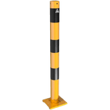 Afzetpaal staal Ø76mm geel/zwart - afneembaar en verwijderbaar