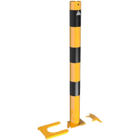 Afzetpaal staal Ø76mm geel/zwart - afneembaar en verwijderbaar