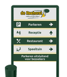 Entreebord route camping of recreatiepark TS70 - reflecterend