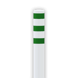 Beschermpaal wit/groen Ø152mm staal met grondanker