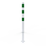Poteau de protection blanc/vert à sceller pour borne de recharge Ø76 mm