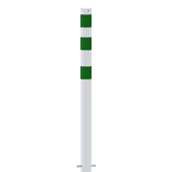 Poteau de protection blanc/vert à sceller pour borne de recharge Ø76 mm