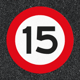 Thermoplast wegmarkering - maximum snelheid 15km