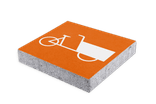 Symbooltegel oranje bakfiets parkeren (NS) - 300x300x60mm met facetrand