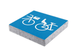 Symbooltegel blauw fiets krat/kinderzitje parkeren (NS) - 300x300x60mm met facetrand