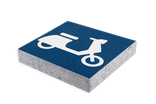 Symbooltegel blauw scooter parkeren (NS) - 300x300x60mm met facetrand