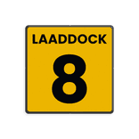 Laaddock nummerbord geel/zwart - reflecterend