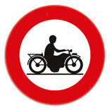 Verkeersbord SB250 C7 - Verboden toegang voor bestuurders van motorfietsen