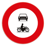 Verkeersbord SB250 C5-C7 - Verboden toegang voor motorvoertuigen en motorfietsen