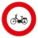 Verkeersbord SB250 C9 - Verboden toegang voor bestuurders van bromfietsen