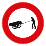 Verkeersbord SB250 C17 - Verboden toegang voor bestuurders van handkarren