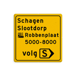 Verkeersbord omleidingsroute volg route - reflecterend