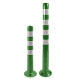 Absperrpfosten aus Polyurethan Ø 80 mm – flexibel, grün-weiß