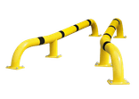 Jeu de supports de roue en acier jaune/noir Ø108 x 2800 mm - montage au sol