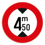 Verkeersbord SB250 C29 - Verboden voor voertuigen hoger dan het aangeduide