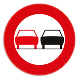 Verkeersbord SB250 C35 - Verbod een voertuig links in te halen