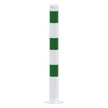 Beschermpaal wit/groen Ø76mm staal met bodemplaat