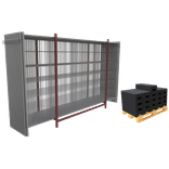 Set 20 stuks bouwhekken staal - 3500x2000 mm met baakvoeten en transportpallets
