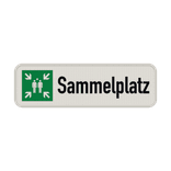 Sammelplatz schild mit text - reflektierend