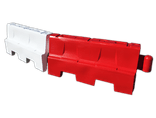 Séparateur de voie en plastique 1000x300x500mm – rouge/blanc – remplissable à l’eau ou au sable