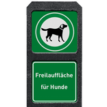 Hundewiese Schild mit Recyclingkunststoff Poller - Reflektierend
