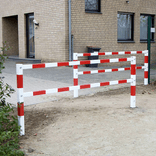 Sluishek dubbel staal rood/wit uitneembaar - diverse afmetingen