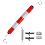 Poteau de guidage pour parking en plastique - Blanc/rouge - Ø80mm - supports