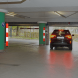 Poteau de guidage pour parking en plastique - Blanc/rouge - Ø80mm - supports