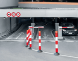 FlexPin flexibele afzetpaal rood/wit reflecterend met voetstuk
