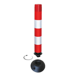 FlexPin flexibele afzetpaal rood/wit reflecterend met voetstuk