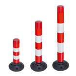FlexPin flexibele afzetpaal rood/wit reflecterend met voetstuk