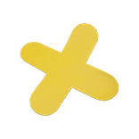 Autocollant de sol en X jaune - 300x300mm
