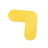Vloersticker L-vorm zelfklevend geel - 200x200mm