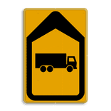 Verkeersbord omleidingsroute pictogram + cijfer/letter rechtdoor reflecterend