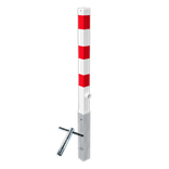 Afzetpaal verwijderbaar 70x70mm rood/wit - met grondstuk