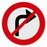 Verkeersbord verboden af te slaan