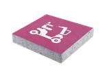 Symbooltegel roze scootmobiel parkeren (NS) - 300x300x60mm met facetrand