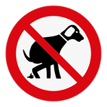 Veiligheidspictogram - Verboden hondenpoep achter te laten - reflecterend