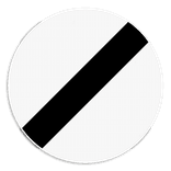 Verkeersbord SB250 C46 - Einde van alle plaatselijke verbodsbepalingen opgelegd aan de voertuigen in beweging