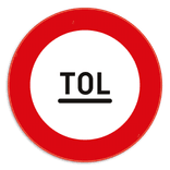 Verkeersbord SB250 C47 - Tolpost. Verbod voorbij te rijden zonder te stoppen