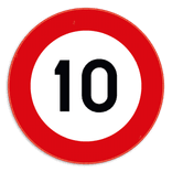 Verkeersbord SB250 C43 - Maximum snelheid 10 km/h