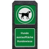 Hundewiese Schild mit Recyclingkunststoff Poller - Reflektierend