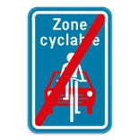Panneau SB250 - F113 - Fin d'une zone cyclable