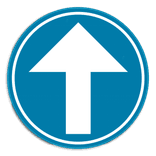 Verkeersbord SB250 D1a - Verplicht rechtdoor