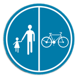 Panneau SB250 - D9b - Partie de la voie publique réservée à la circulation des piétons, des bicyclettes et des cyclomoteurs à deux roues classe A