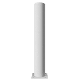 Rampaal Ø102x900mm met voetplaat, Geel/zwart gepoedercoat