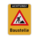 Verkehrszeichen Achtung Baustelle Schild - reflektierend