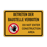 Baustelle betreten verboten Schild mit Piktogram - reflektierend