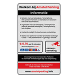 Informatiebord - Parkeertarieven - in huisstijl - Reflecterend